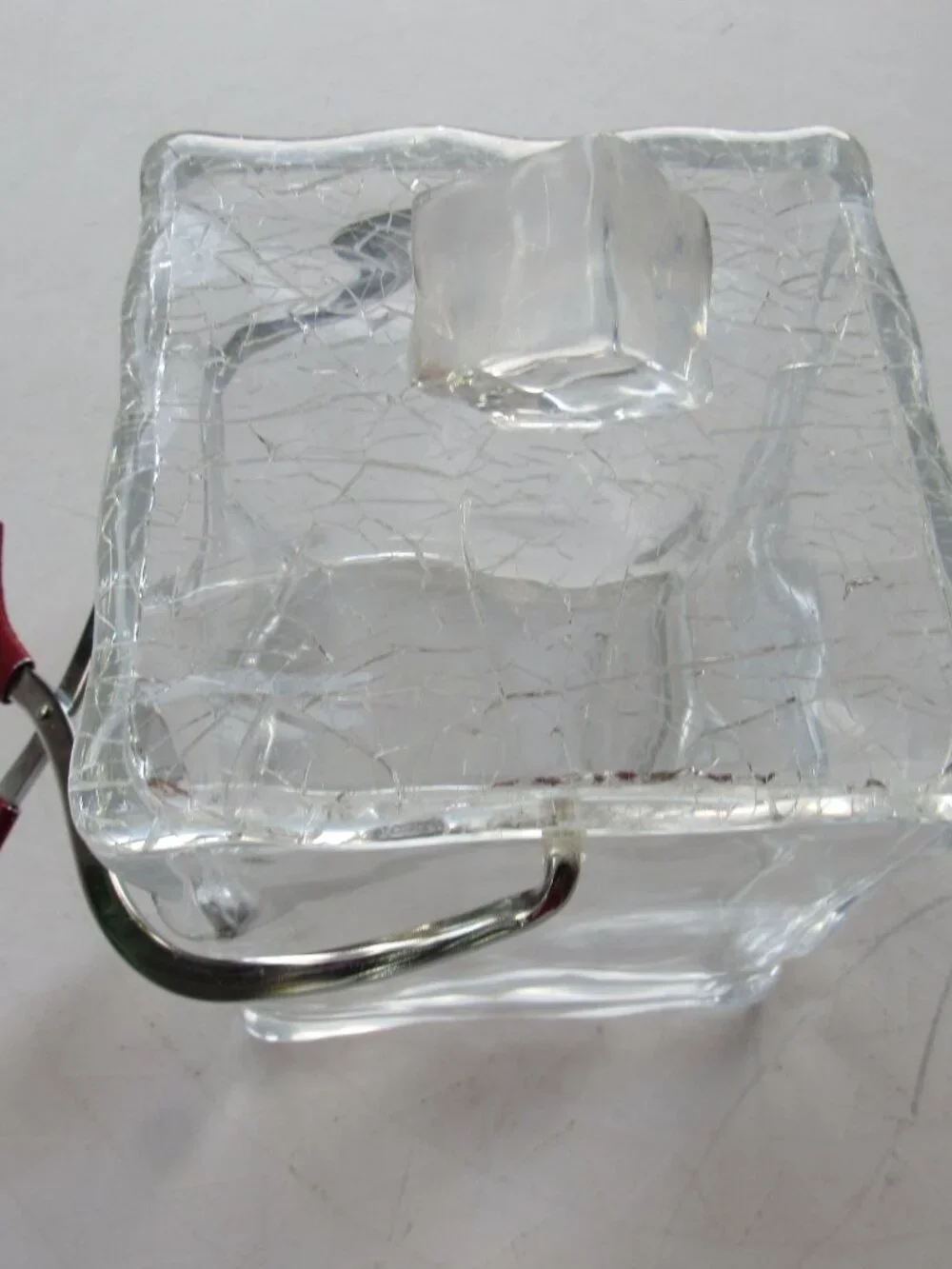 Vintage Clear Lucite Ice Cube Ice Bucket